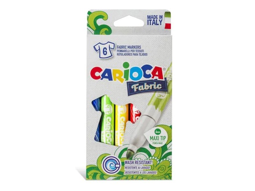 [90069393 722689] Carioca Textilmarker Fabric 6 Stück