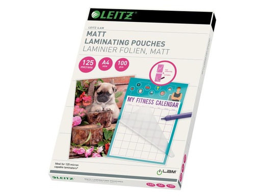 [90069439 627373] Leitz Laminierfolie A4, 125 µm, 100 Stück, Matt