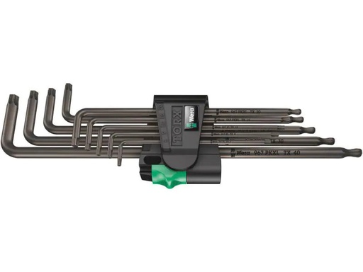 [90006937 890602] Wera Winkelschlüssel-Set 967/9 TX XL 1 TX8-TX40, lang