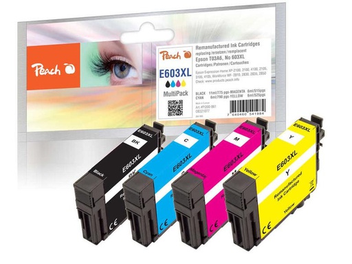 [90070017 1142605] Peach Tinte Epson 603XL (T03A6) 1x BK, C, M, Y