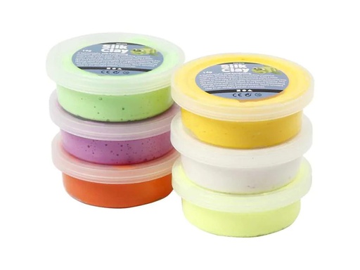 [90070110 659284] Creativ Company Modellier-Set Silk Clay 6 x14 g Mehrfarbig