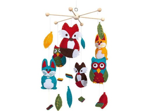 [90070439 523508] Folia Mobile Waldtiere, Grün/Blau/Rot/Gelb