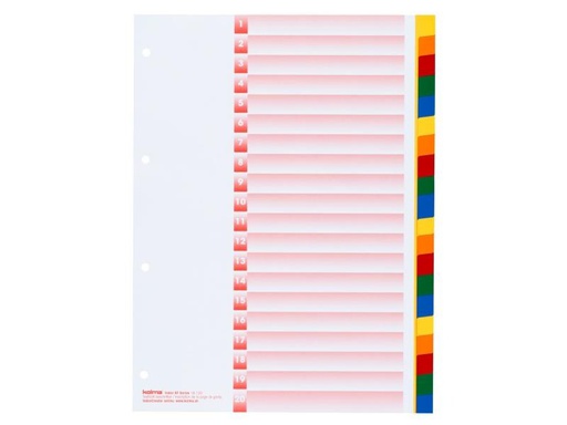 [90070586 830663] Kolma Register A4 KolmaFlex 1-20 Farbig