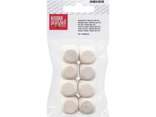 [90070923 701391] Knorr Prandell Holzkleinteile 1.8 cm Holzwürfel, 8 Stück