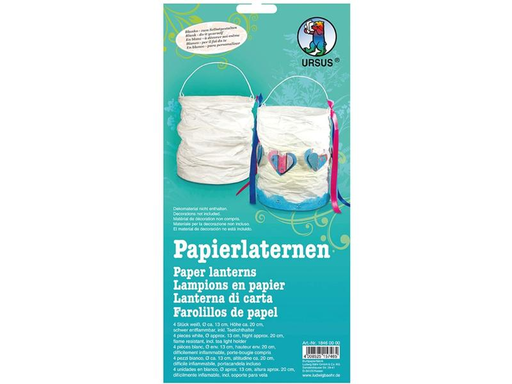 [90071010 1097353] URSUS Lampion Ø 13 cm Weiss, 4 Stück