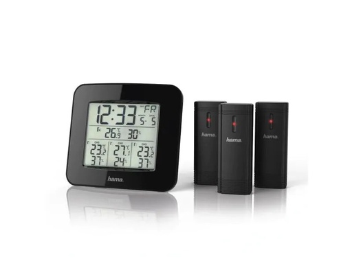 [90071171 1078940] Hama Wetterstation Premium mit LED-Farbdisplay Schwarz