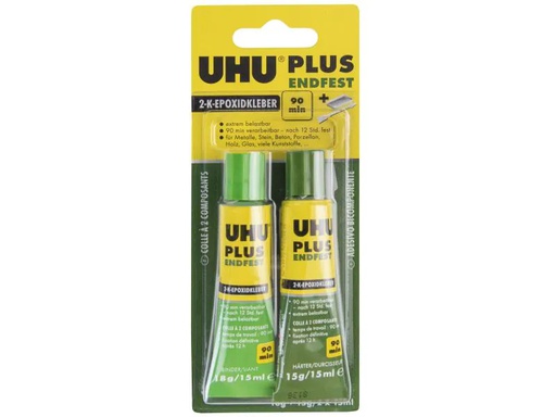 [90071283 423793] UHU Zweikomponentenkleber PLUS Endfest 2 Stück, Weiss