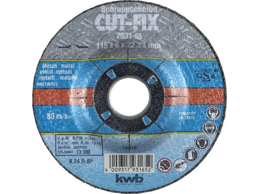 [90071672 492650] kwb Schruppscheibe CUT-FIX, Metall Ø 115 x 6.0 mm