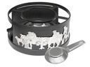 Heidi Cheese Line Fondue-Rechaud Appenzell Silver Schwarz/Silber