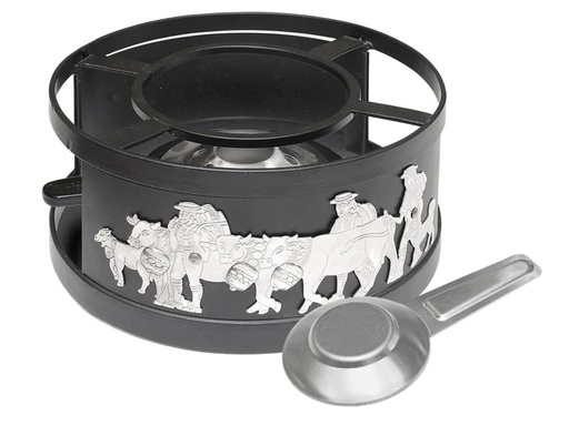 [90072047 502401] Heidi Cheese Line Fondue-Rechaud Appenzell Silver Schwarz/Silber