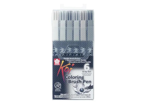 [90072442 1065427] Sakura Brushpen Koi Coloring Coloring Grey 6er Set