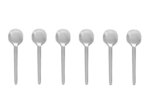 [90072942 558151] Leonardo Espressolöffel 6 Stück, Silber