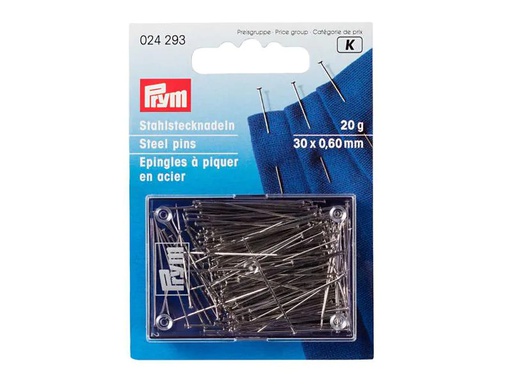 [90073063 1175030] Prym Stecknadel Ø 0.6 mm x 3 cm, 20 g, Stahl