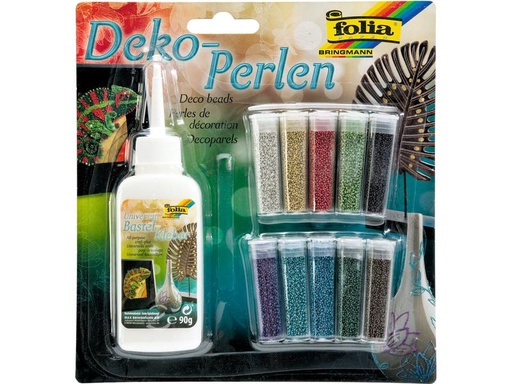 [90073325 599719] Folia Perlen Deko Set, Mehrfarbig