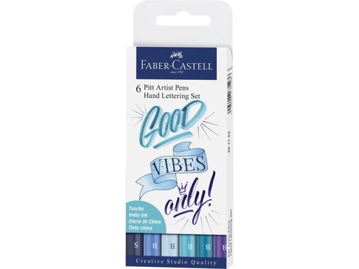 [90073431 924251] Faber-Castell Fineliner Pitt Artist Pen 6er Etui, Blautöne