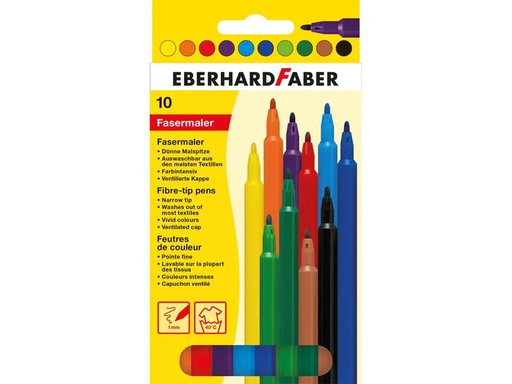 [90073691 1102069] Eberhard Faber Filzstift Dünn, 10er Kartonetui