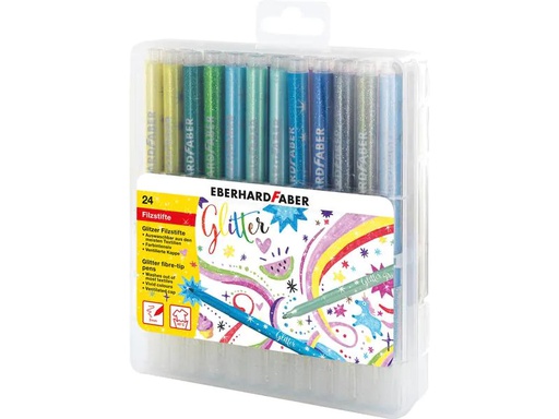 [90073775 1207275] Eberhard Faber Filzstift Glitter 24 Stück, Mehrfarbig