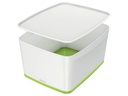 Leitz Aufbewahrungsbox MyBox WOW Gross, Grün; Weiss, Deckel