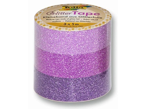 [90074850 599614] Folia Glitzer Tape 3er-Set, Mehrfarbig