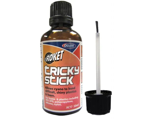 [90074962 778867] Deluxe Materials Modellbauklebstoff Tricky Stick 1 Stück, Transparent