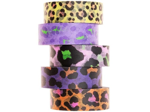 [90075260 1216228] Rico Design Washi Tape Leo 5 Stück, Mehrfarbig