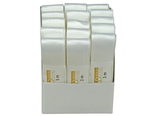 [90075365 640937] GOLDINA Satinband 25 mm x 3 m, Weiss, 1 Stück