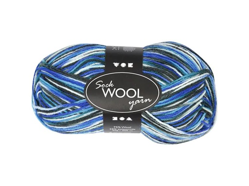 [90075839 1057937] Creativ Company Wolle 50 g für Socken, Blau/Türkis