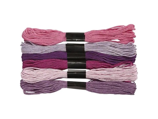 [90007621 710735] Creativ Company Stickgarn Baumwolle Lila 6 Bündel à 8 m
