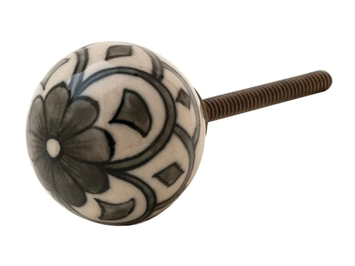 [90007638 1176562] Tranquillo Möbelgriff handgemacht, Ø 3 cm, Grün/Weiss
