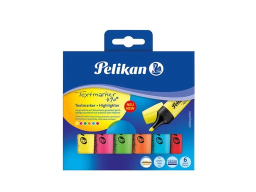 [90076661 1000444] Pelikan Textmarker 490 Mehrfarbig, 6 Stück