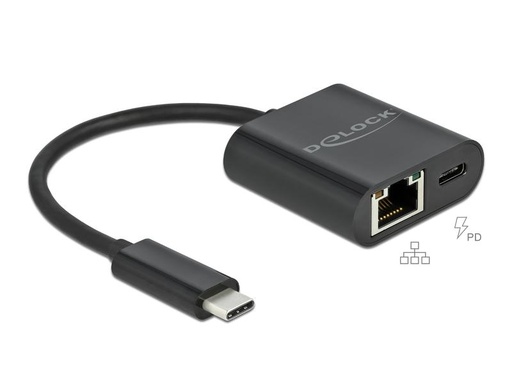 [90076793 1151609] Delock Netzwerk-Adapter Typ-C – RJ-45, 1Gbps mit Powerdelivery