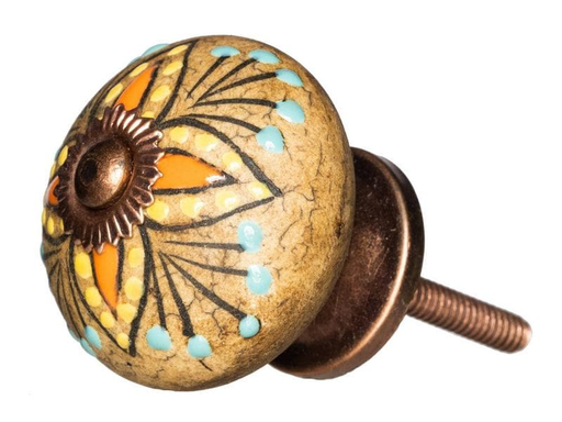 [90007675 1176544] Tranquillo Möbelgriff handgemacht, Ø 4 cm, Mehrfarbig, Bronze