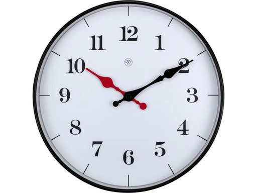 [90007722 832266] NeXtime Wanduhr Bernard Ø 25 cm Weiss