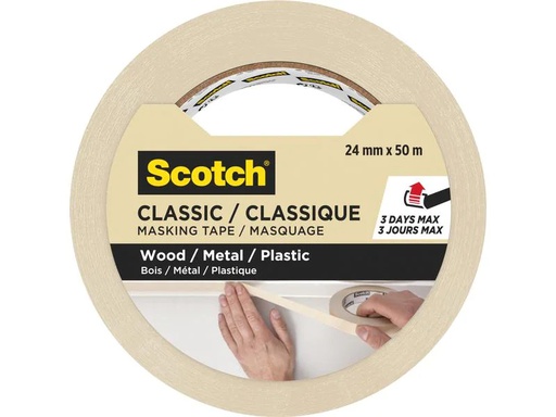 [90077538 1160698] 3M Malerabdeckband Scotch Classic 2450 24 mm x 50 m, Beige