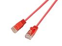 SLIM Slimpatchkabel RJ-45 - RJ-45, Cat 6, UTP, 0.15 m, Rot