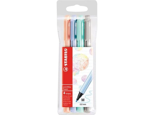 [90078450 851687] STABILO Fineliner PointMax Pastell Medium (M), Mehrfarbig