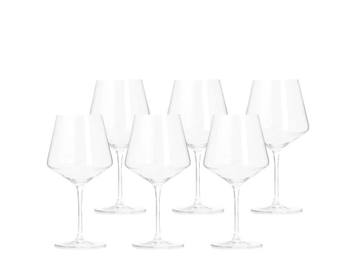 [90078453 552311] Leonardo Rotweinglas Puccini, Burgunder 730 ml, 6 Stück, Transparent