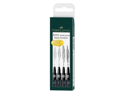 [90078557 847377] Faber-Castell Tuschestift Pitt Artist Pen Schwarz, 4er Etui