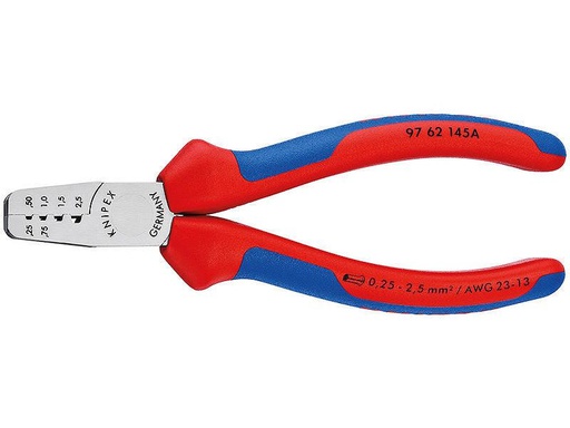[90078601 518914] Knipex Crimpzange 145 mm für Aderendhülsen