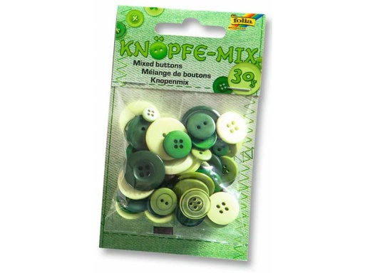 [90078800 599768] Folia Knöpfe-Mix Ton in Ton, Grün
