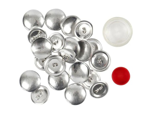 [90007880 883671] Creativ Company Knöpfe DIY Ø 22 mm 12 Stück, Silber