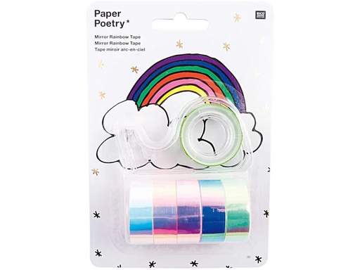 [90079096 985377] Rico Design Washi Tape Mirror Rainbow Set 6 Rollen