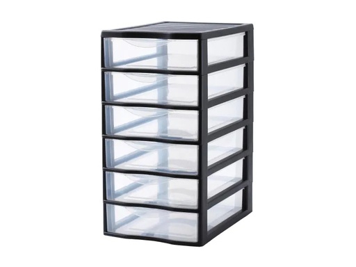 [90079435 932607] Sundis Schubladenbox Orgamix 6 kleine Schübe, Schwarz