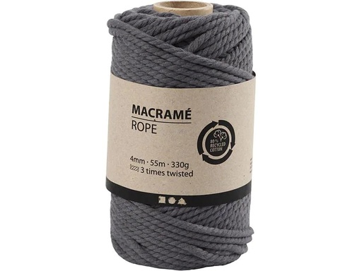 [90079619 1140341] Creativ Company Baumwollgarn Makramee Rope 330 g, Grau