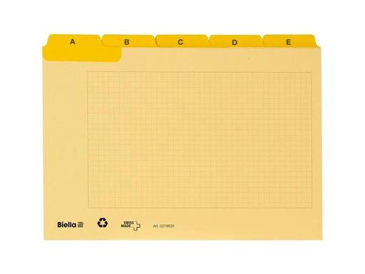 [90079664 1206530] Biella Karteikarten A5, A-Z, 25-teilig, Gelb