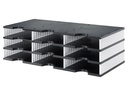 Styro Dokumentenablage styrodoc trio Standard, Schwarz, 9 Fächer