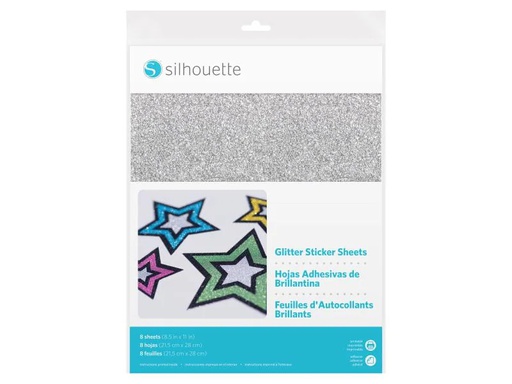 [90007983 576879] Silhouette Stickerpapier Glitter Silber