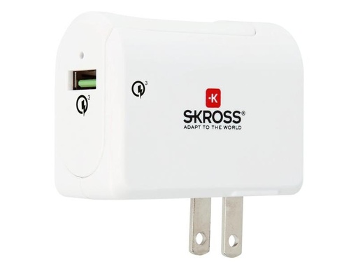 [90080122 820848] SKROSS USB-Wandladegerät US QC3.0 USB-A, 18 W, Weiss
