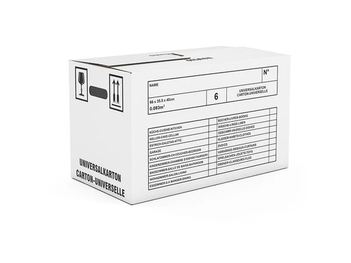 [90080336 1152884] Antalis Umzugsbox 66 x 36 x 40 cm 10 Stück, Weiss