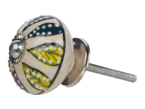 [90080953 1176591] Tranquillo Möbelgriff handgemacht, Ø 4 cm, Mehrfarbig/Silber